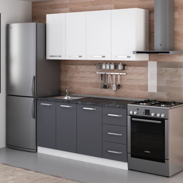 Minar 165 Cm Mutfak Dolabı Beyaz Antrasit 165-A1