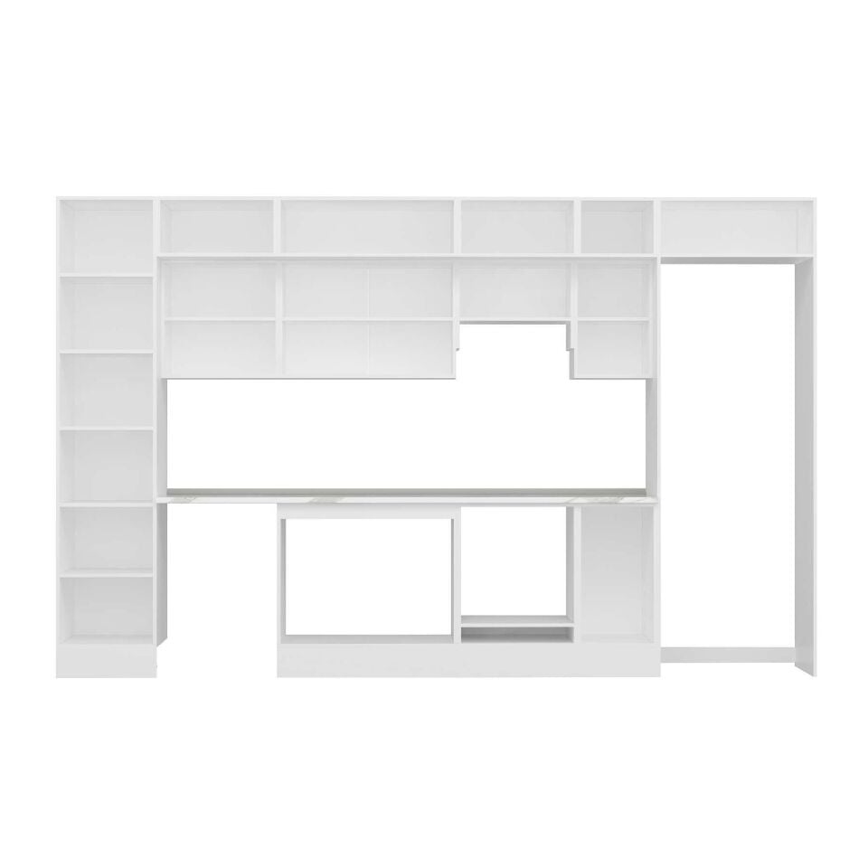 Alvinka 370X240 Cm High Gloss Mutfak Dolabı Mbb-E80B50S40-1 High Gloss | Antrasit - Mdf