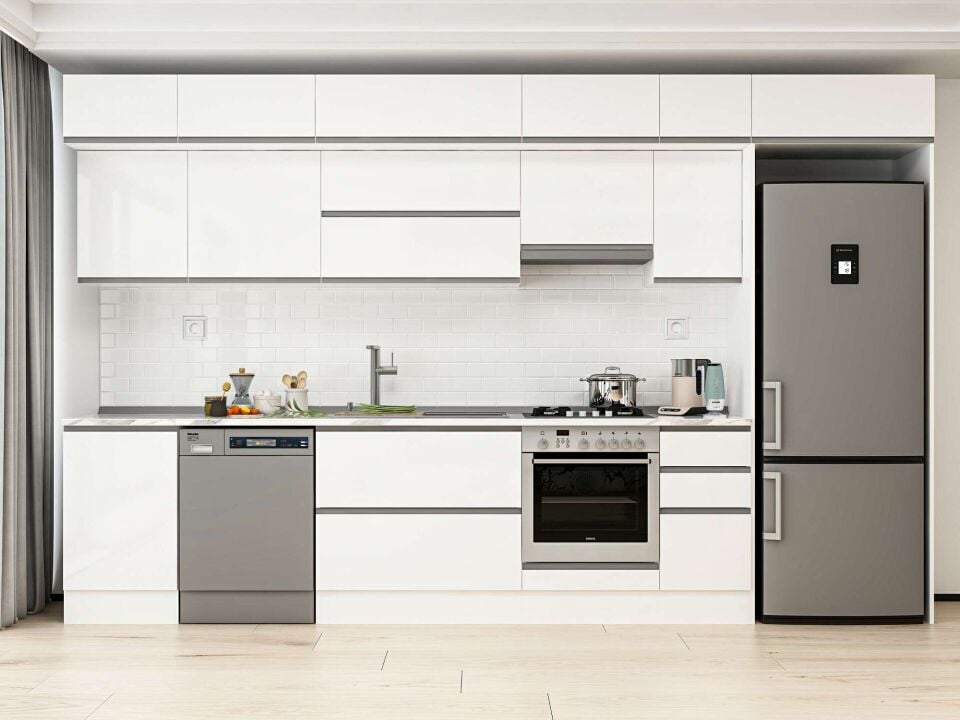 Alvinka 370X240 Cm High Gloss Mutfak Dolabı Mb-E80S50S40-1