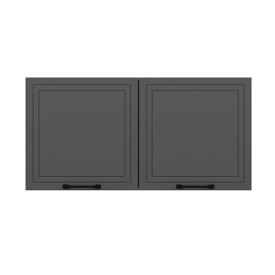 Alvinka Mutfak Modül Mbr_A Üst 2Dk1R 120-H60Cm Dolap Beyaz Antrasit Mdf