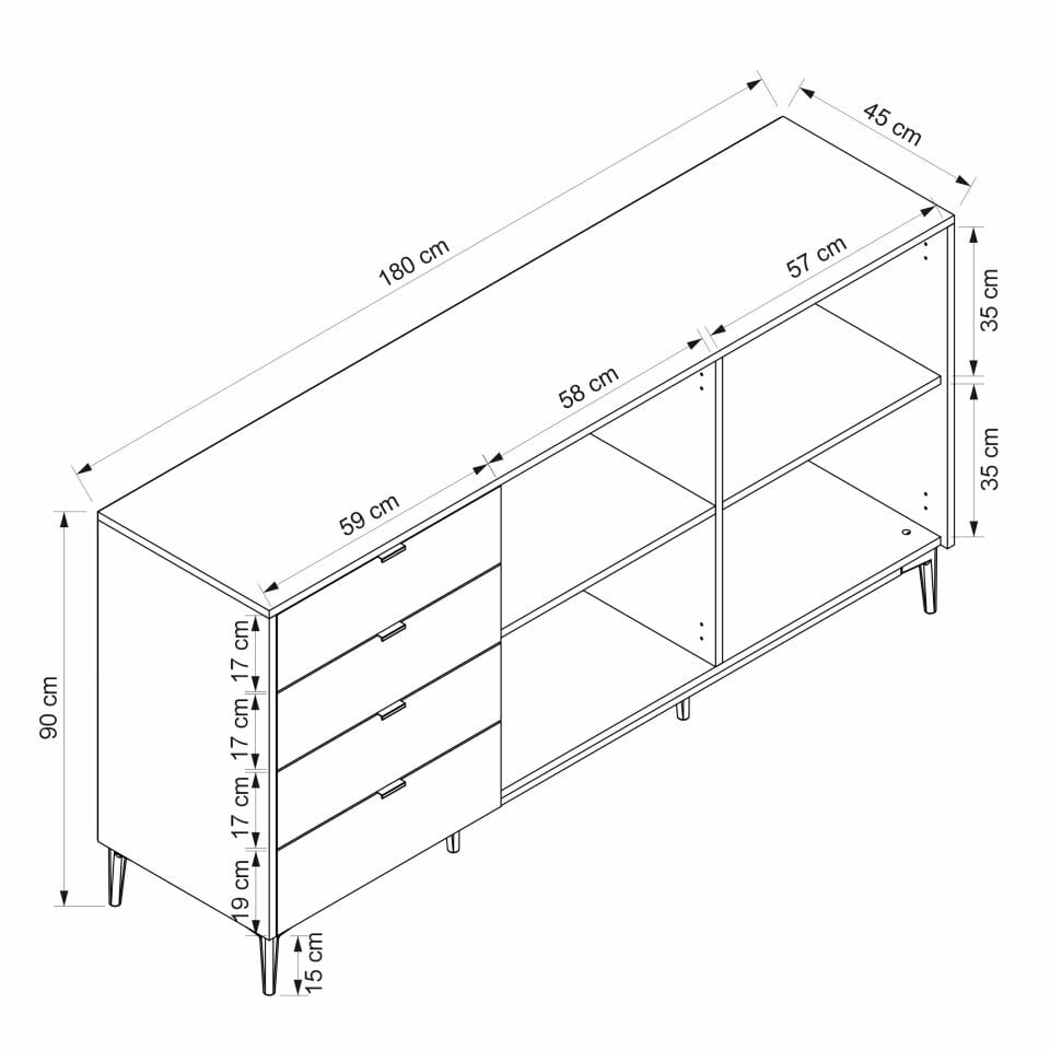 Yelena Konsol - Beyaz/Siyah/Kumtaşı
