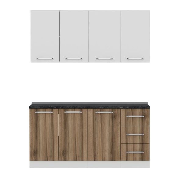 Minar 165 Cm Mutfak Dolabı Beyaz Dore 165-D1