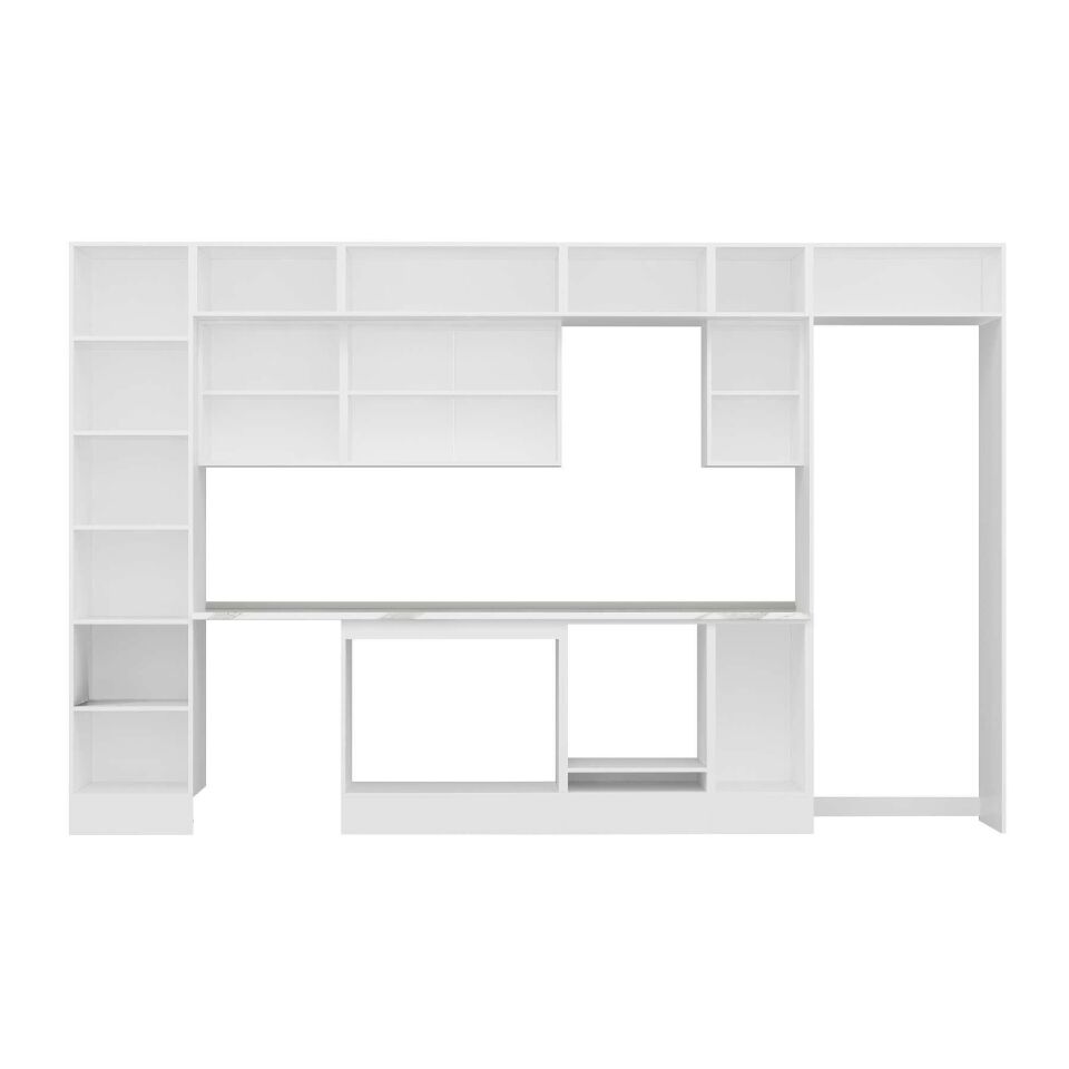 Alvinka 370X240 Cm High Gloss Mutfak Dolabı Mbb-E80B50S40-2 High Gloss | Beyaz - Mdf