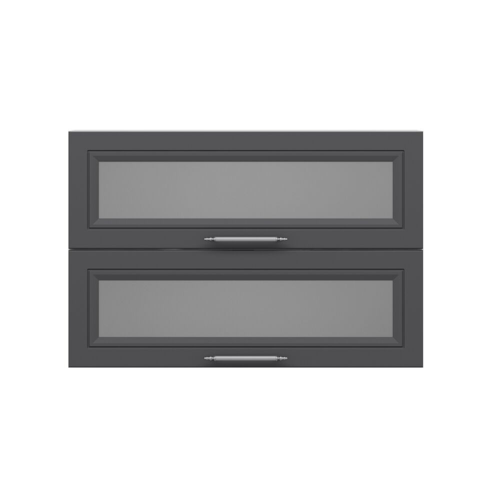 Alvinka Mutfak Modül Mbr_C Üst 2Yk1R 90-H60Cm Dolap Cam Beyaz Antrasit