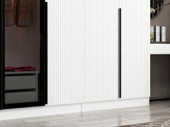 Kale Plus 8 Mebran Kapaklı 2Ç Dolap Beyaz Mebran Füme Cam 210CM