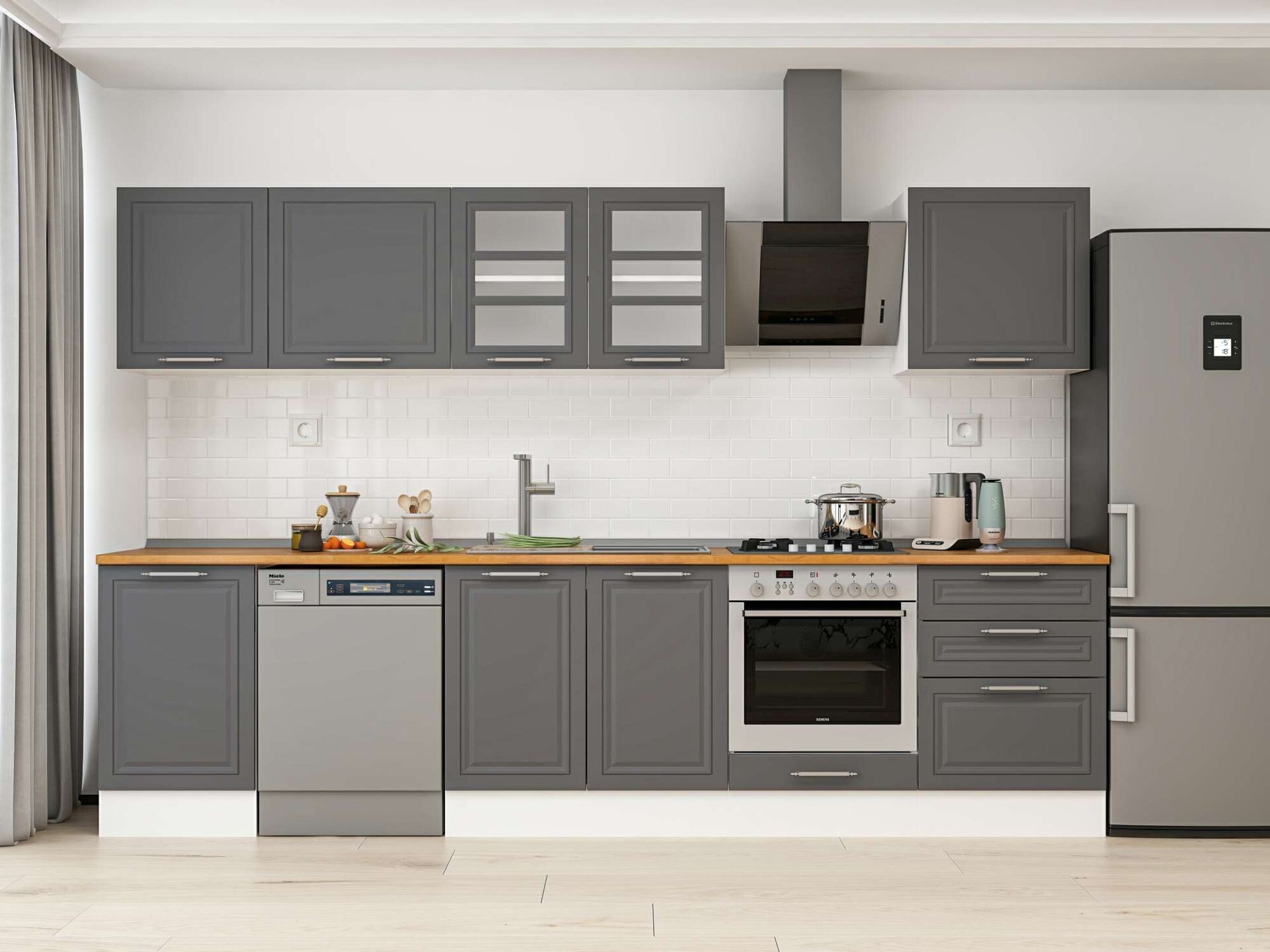Alvinka 320X210 Cm Klasik Mebran Mutfak Dolabı M-E90S50S60-3