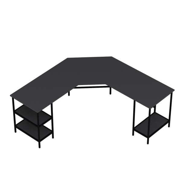Power Raflı L Köşe Çalışma Masası - Antrasit