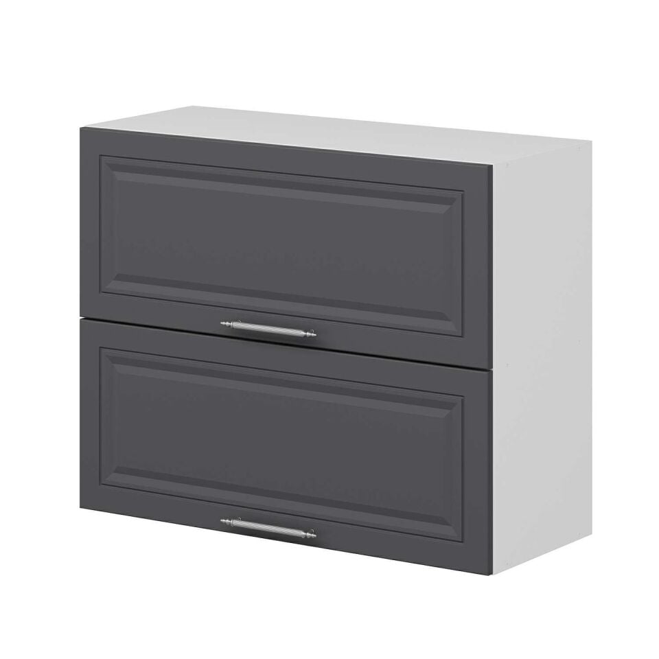 Alvinka Mutfak Modül Mbr_C Üst 2Yk1R 90-H72Cm Dolap Beyaz Antrasit