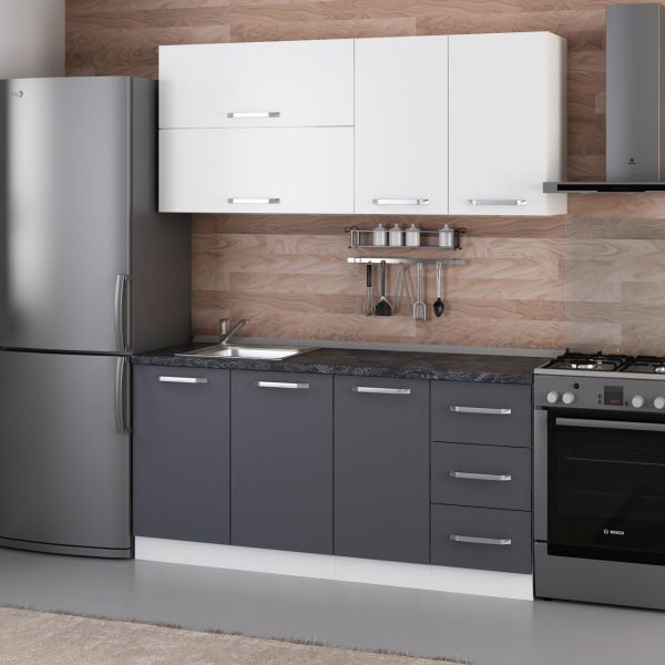 Minar 170 Cm Mutfak Dolabı Beyaz Antrasit 170-A1