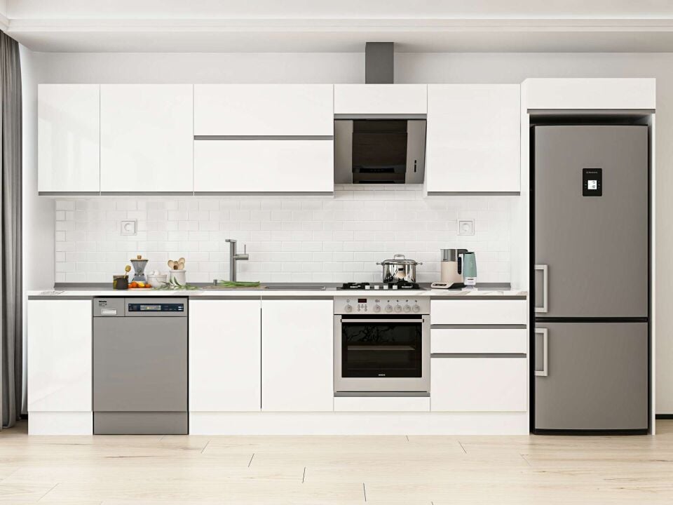 Alvinka 390X222 Cm High Gloss Mutfak Dolabı Mb-E90S40S60-2