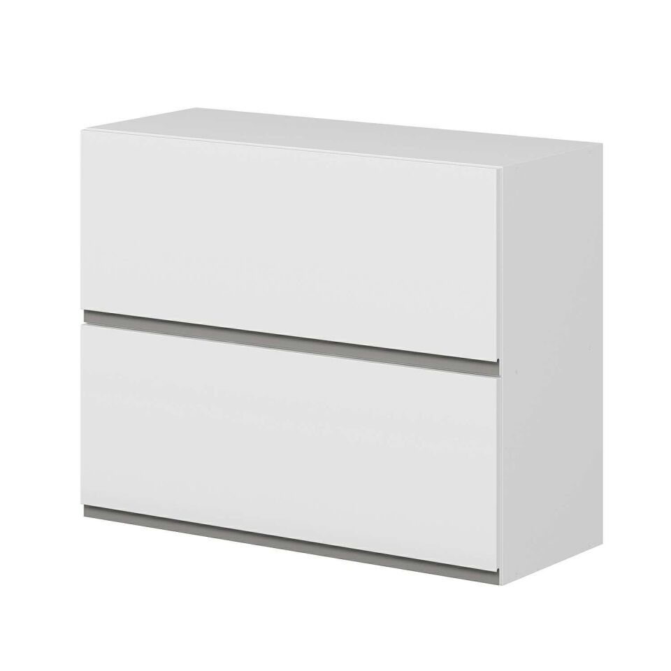 Alvinka Mutfak Modül Hg_J Üst 2Yk1R 90-H72Cm Dolap Beyaz Beyaz Mdf