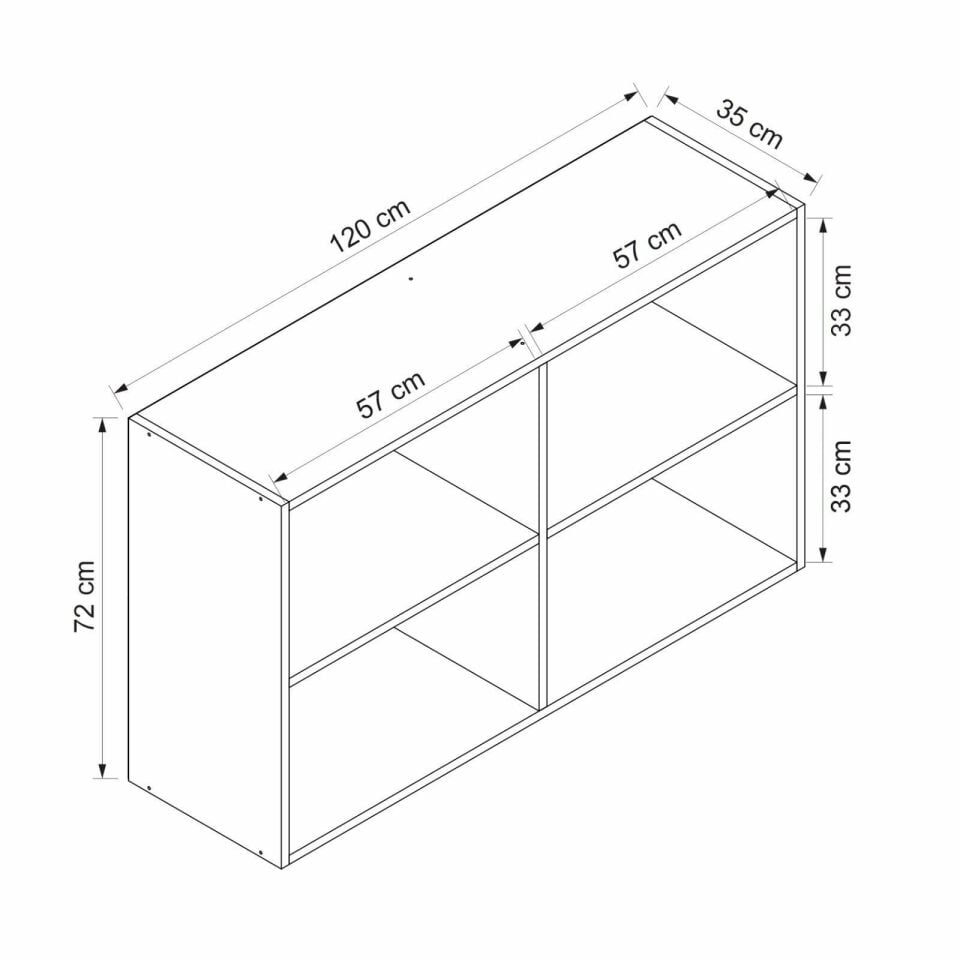 Alvinka Mutfak Modül Mbr_A Üst 2Dk1R 120-H72Cm Dolap Beyaz Antrasit Mdf