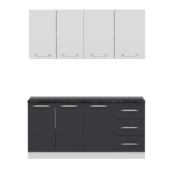 Minar 170 Cm Mutfak Dolabı Beyaz Antrasit 170-A2