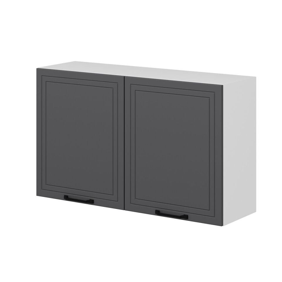 Alvinka Mutfak Modül Mbr_A Üst 2Dk1R 120-H72Cm Dolap Beyaz Antrasit Mdf