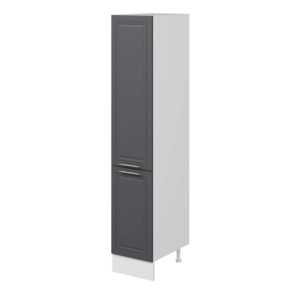 Alvinka Mutfak Modül Mbr_C 40-H210Cm Boy Dolabı Beyaz Antrasit Mdf