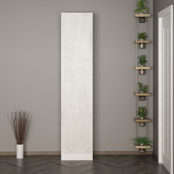 Minar Kale 210 Cm 1 Kapaklı 1B Raf Portmanto Beyaz Eskitme Beyaz