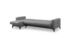 Kristal (3+D) Uzanmalı Köşe Koltuk Takımı Açık Gri