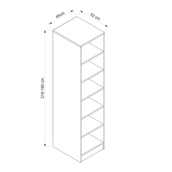 Kale 1'li Gövde Modül Raflı Antrasit 190