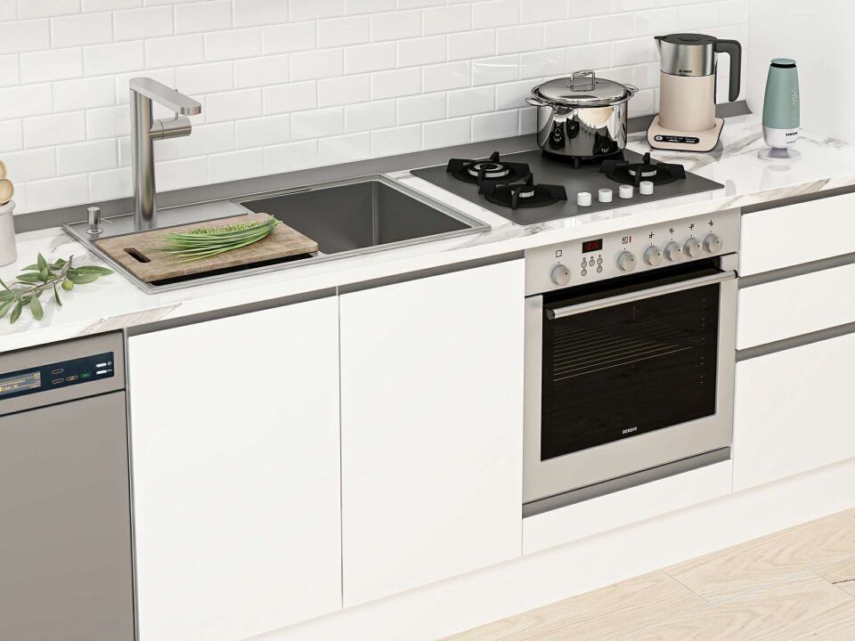 Alvinka 375X222 Cm High Gloss Mutfak Dolabı Mb-E80S45S50-1 High Gloss | Beyaz - Mdf