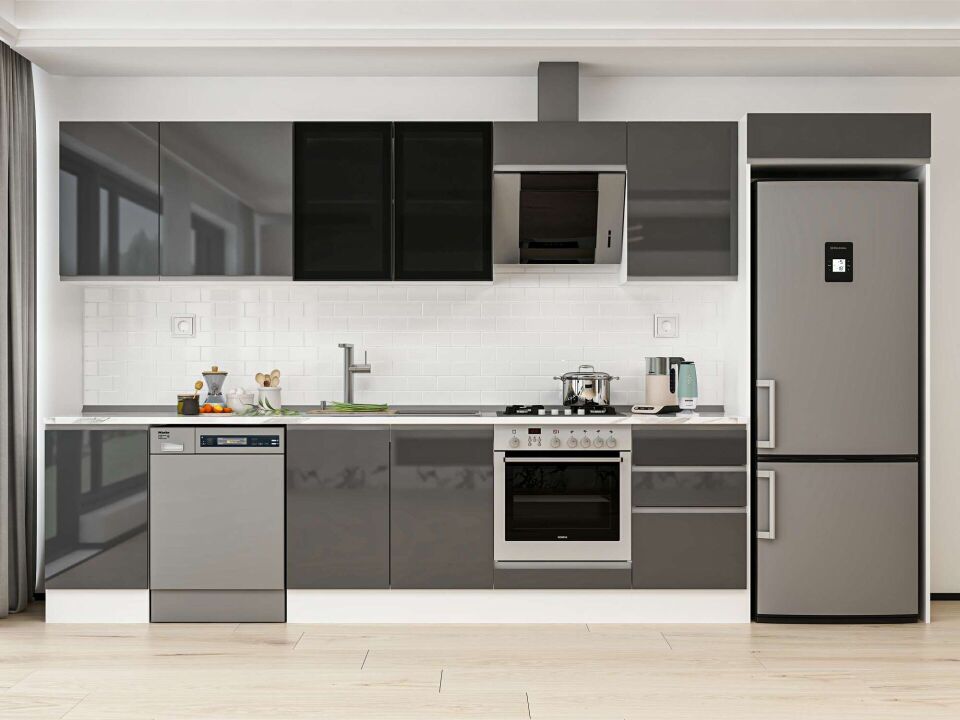 Alvinka 385X222 Cm High Gloss Mutfak Dolabı Mb-E90S45S50-3