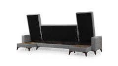 Kristal (D+3+D) Uzanmalı Köşe Koltuk Takımı Açık Gri