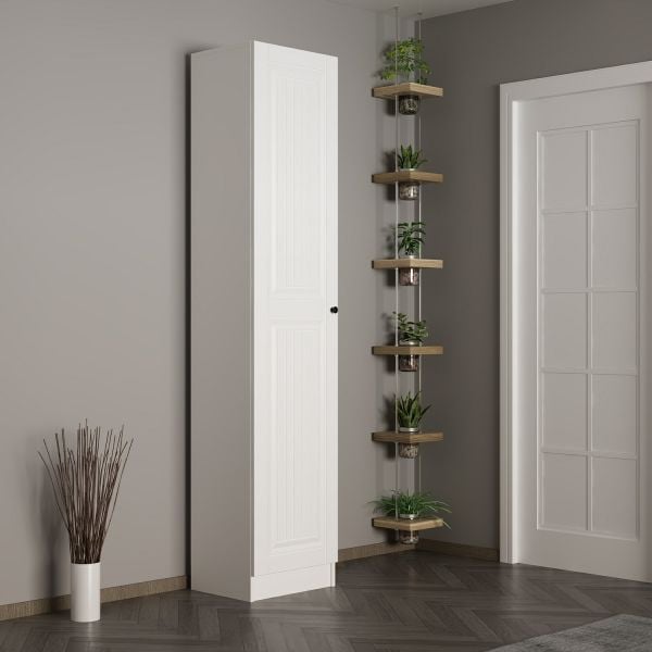 Minar Kale 210 Cm 1 Kapaklı 1B Raf Portmanto Byz Mbr İlkbahar Byz