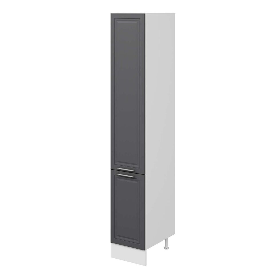 Alvinka Mutfak Modül Mbr_C 40-H240Cm Boy Dolabı Beyaz Antrasit Mdf