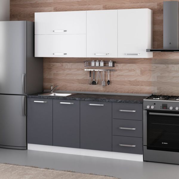 Minar 185 Cm Mutfak Dolabı Beyaz Antrasit 185-A2