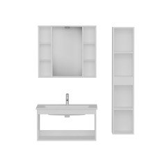 Sanya Banyo Dolabı 85Cm As2K+2K1A+Etj+Boy Beyaz Antrasit