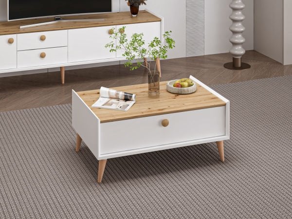 Mitra Orta Sehpa - Beyaz/Artisan