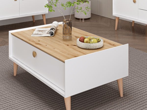 Mitra Orta Sehpa - Beyaz/Artisan