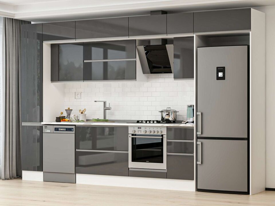 Alvinka 360X240 Cm High Gloss Mutfak Dolabı Mbb-E80B40S40-2