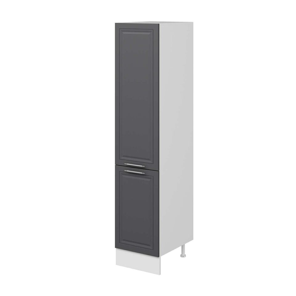 Alvinka Mutfak Modül Mbr_C 45-H210Cm Boy Dolabı Beyaz Antrasit Mdf