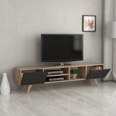 Minar Dore Tv Ünitesi Tv Sehpası Çırağan/Siyah