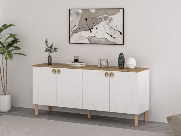 Lotus Bohem Tarz Konsol - Beyaz/Artisan