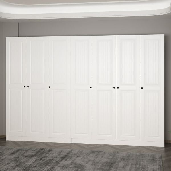 Minar Kale 210 Cm 7 Kapaklı 3B Raf Portmanto Byz Mbr İlkbahar Byz