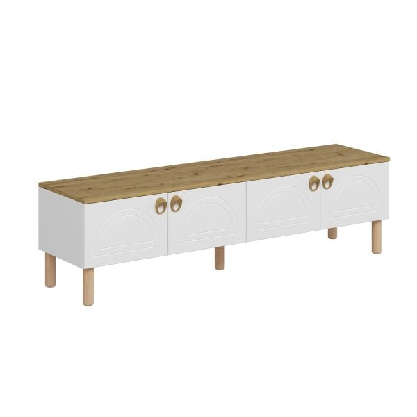 Lotus Bohem Tarz Tv Ünitesi - Beyaz/Artisan