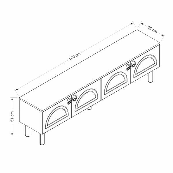 Lotus Bohem Tarz Tv Ünitesi - Beyaz/Artisan