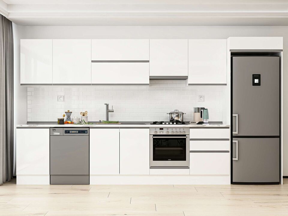 Alvinka 400X222 Cm High Gloss Mutfak Dolabı Mb-E90S50S60-1