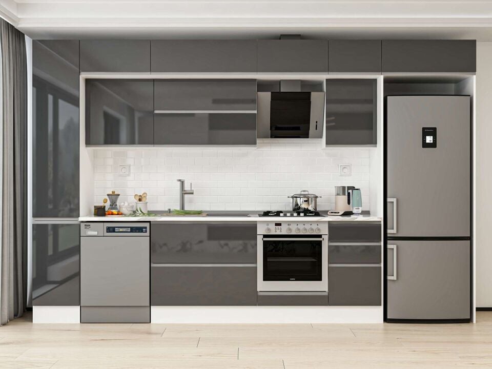 Alvinka 365X240 Cm High Gloss Mutfak Dolabı Mbb-E80B40S45-2