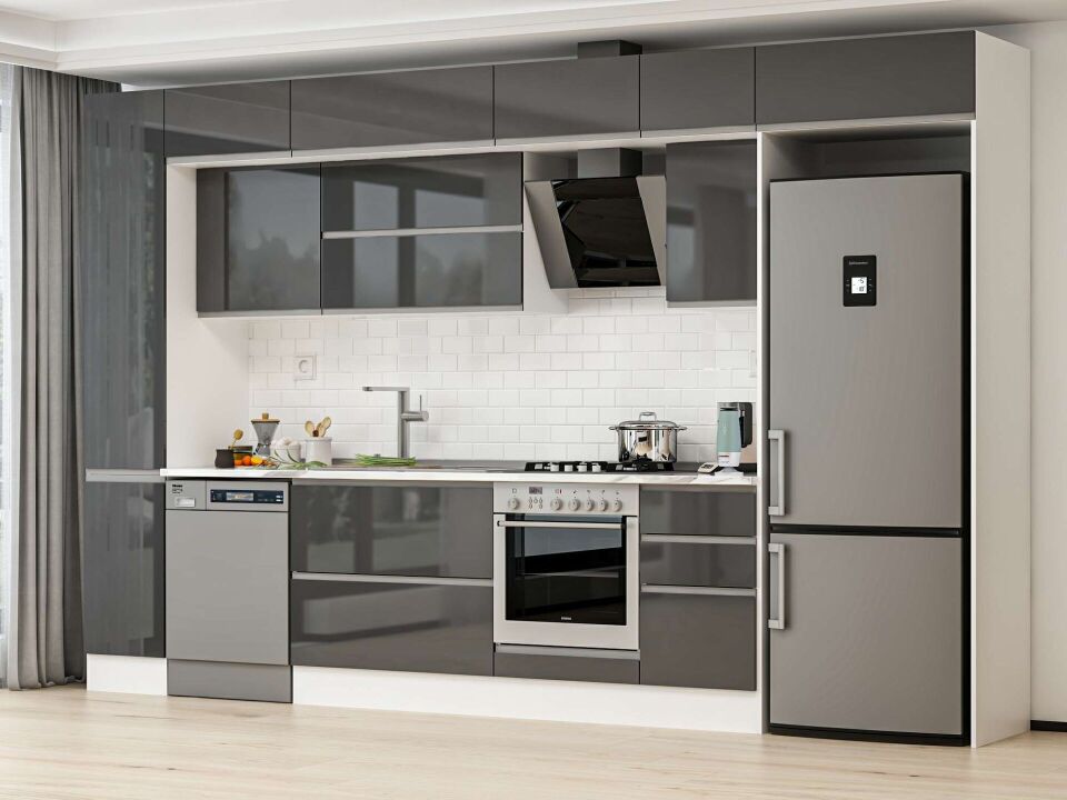 Alvinka 365X240 Cm High Gloss Mutfak Dolabı Mbb-E80B40S45-2