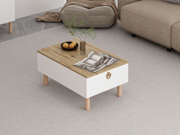 Lotus Bohem Tarz Orta Sehpa - Beyaz/Artisan