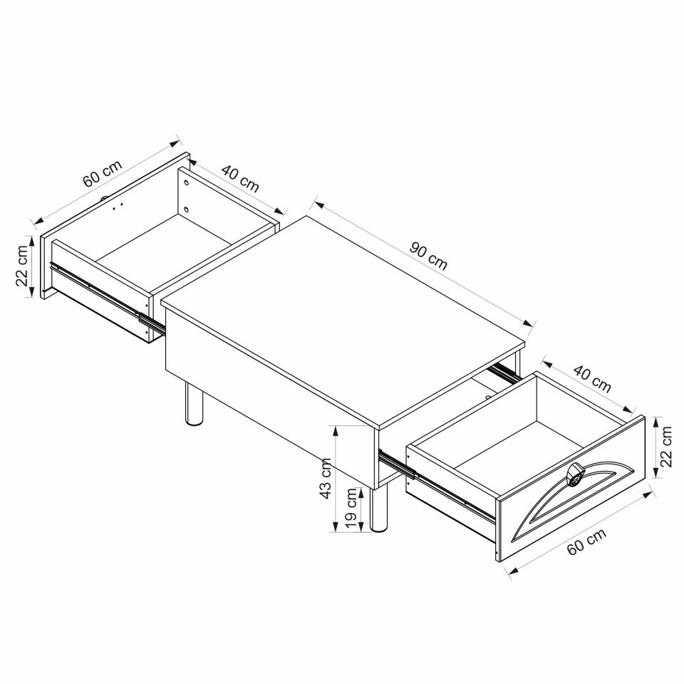 Lotus Bohem Tarz Orta Sehpa - Beyaz/Artisan