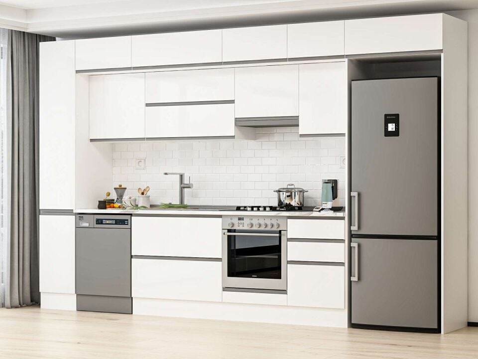 Alvinka 370X240 Cm High Gloss Mutfak Dolabı Mbb-E80B40S50-1