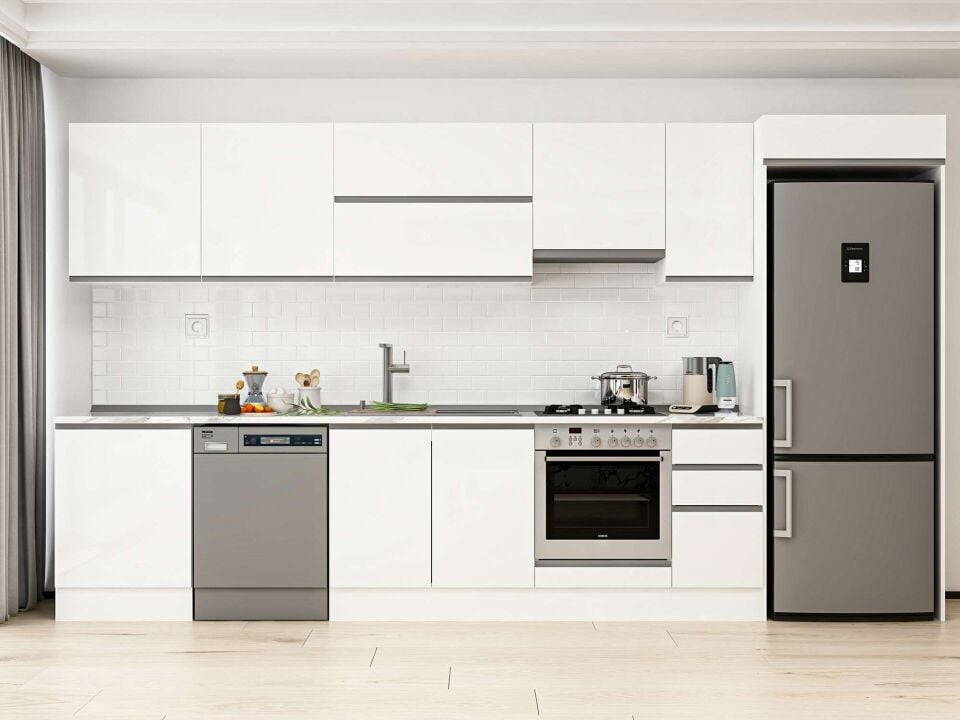 Alvinka 390X222 Cm High Gloss Mutfak Dolabı Mb-E90S60S40-1