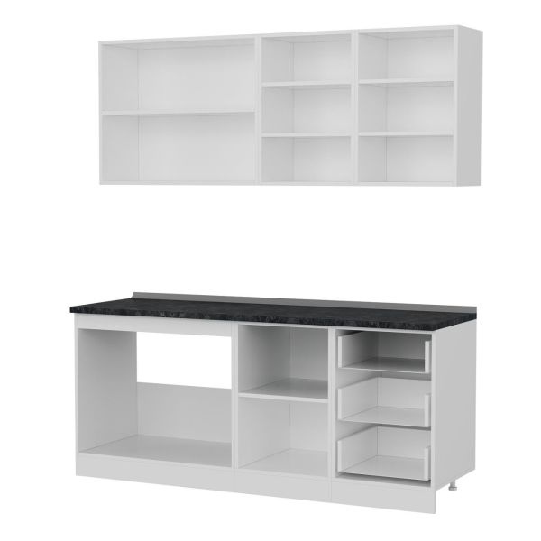 Minar 190 Cm Mutfak Dolabı Beyaz Dore 190-D2