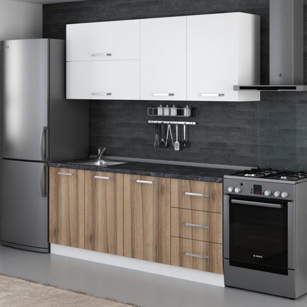 Minar 190 Cm Mutfak Dolabı Beyaz Dore 190-D2