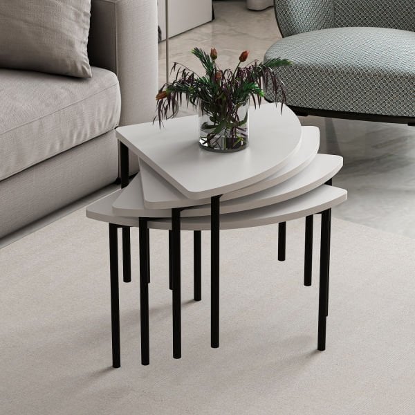 Emma Zigonlu Orta Sehpa - Beyaz/Beyaz