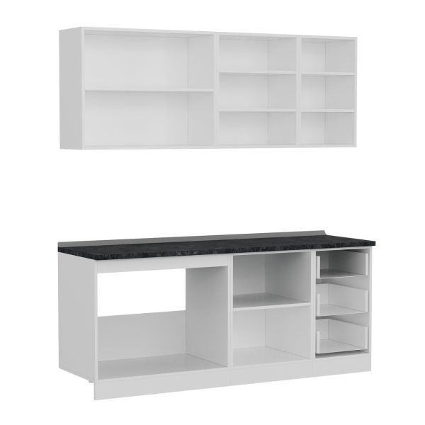 Minar 195 Cm Mutfak Dolabı Beyaz Dore 195-D1