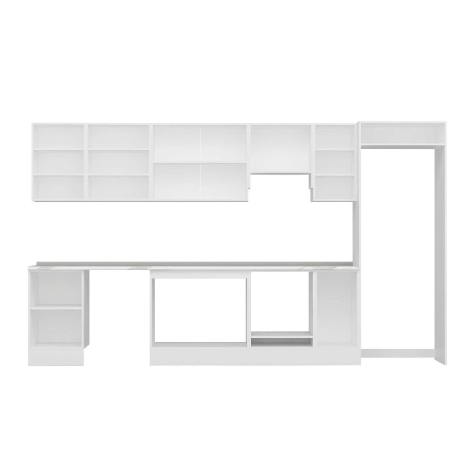 Alvinka 370X222 Cm High Gloss Mutfak Dolabı Mb-E80S50S40-1 High Gloss | Antrasit - Suntalam